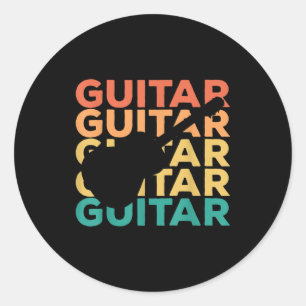 Guitar Gift   Acoustic Guitar Guitarists Classic Round Sticker