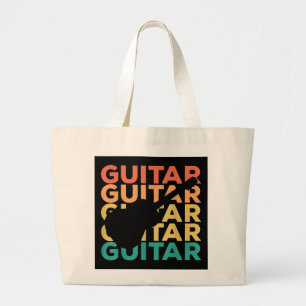 Guitar Gift Acoustic Guitar Guitarists Large Tote Bag