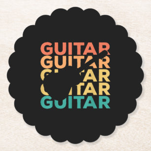 Guitar Gift Acoustic Guitar Guitarists Paper Coaster