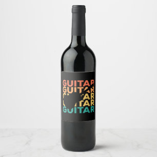 Guitar Gift Acoustic Guitar Guitarists Wine Label