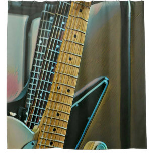 guitar gift for fathers day shower curtain