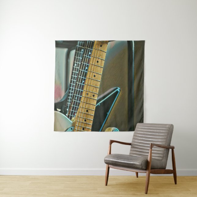 guitar gift for fathers day tapestry (In Situ)