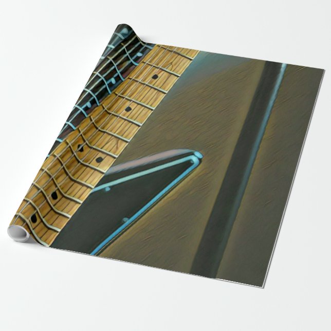 guitar gift for fathers day wrapping paper (Unrolled)