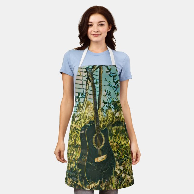 Guitar gift for guitarist apron (Worn)