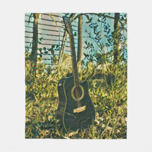 Guitar gift for guitarist fleece blanket