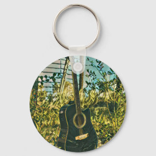 Guitar gift for guitarist key ring