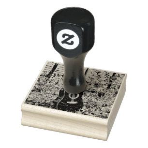 Guitar gift for guitarist rubber stamp