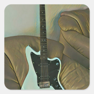 Guitar gifts for dad square sticker