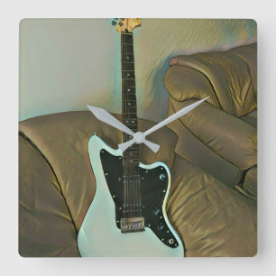 Guitar gifts for dad square wall clock