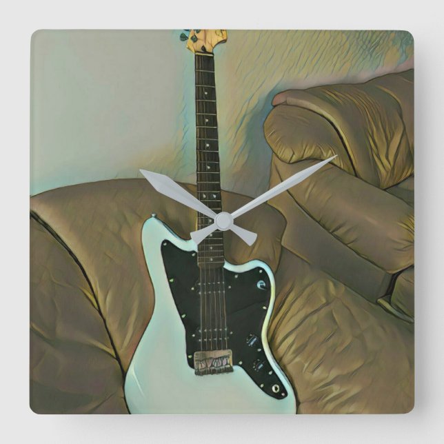 Guitar gifts for dad square wall clock (Front)