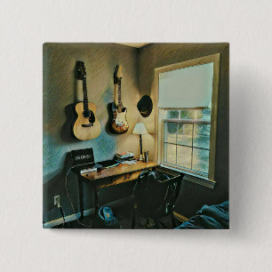 Guitar gifts for girlfriend 15 cm square badge