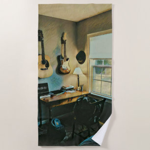 Guitar gifts for girlfriend beach towel