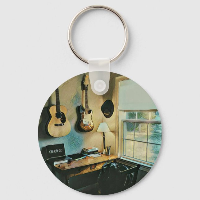 Guitar gifts for girlfriend key ring (Front)