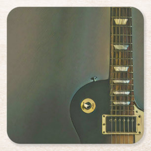 Guitar gifts for him square paper coaster