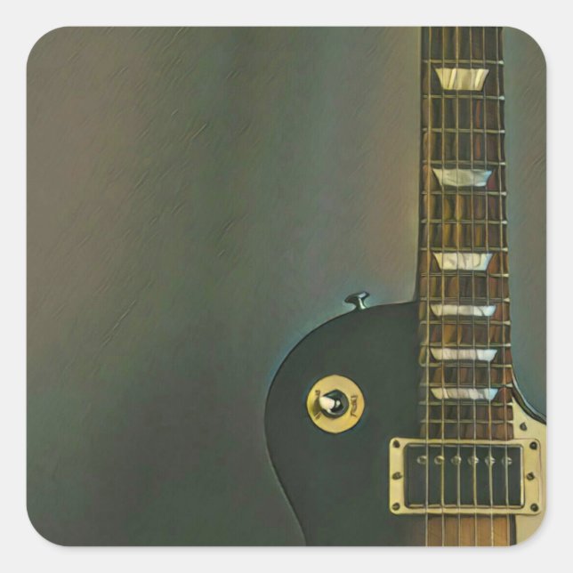 Guitar gifts for him square sticker (Front)