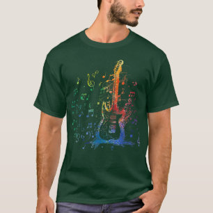 Guitar Gifts Men Music Notes Guitarist Musician Mu T-Shirt
