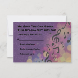 Guitar Girl Bat Bar Mitzvah Invitation Reply Card