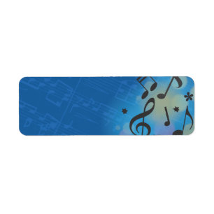 Guitar Girl Bat Bar Mitzvah Return Address Label