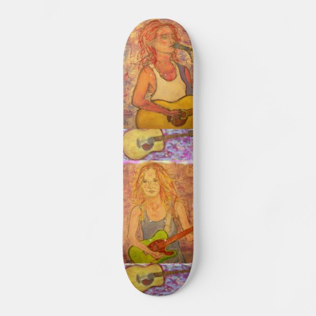 Guitar Girls Art Skateboard (Front)