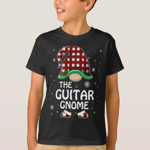 Guitar Gnome Buffalo Plaid Matching Family Group C T-Shirt