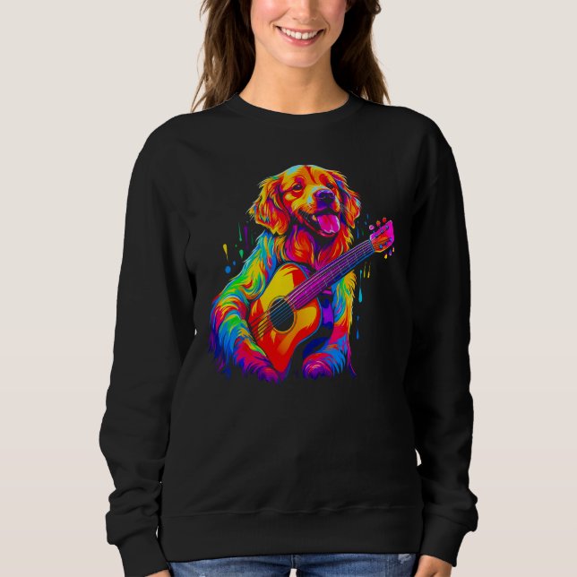 Guitar Golden Retriever Dog Sweatshirt (Front)