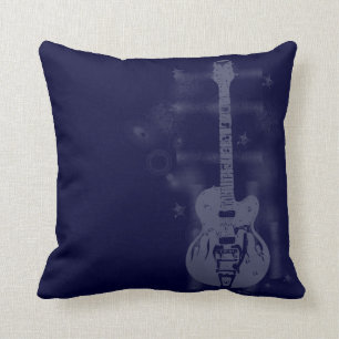 Guitar Graphic Blue Pillows