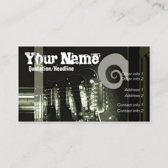 GUITAR "Grungee" Business card (Front)