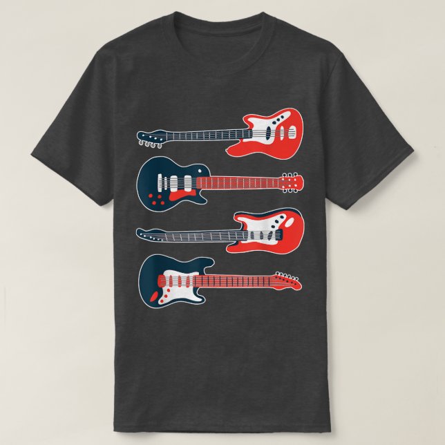 Guitar Guitarist Lover Instrument Electric Bass  T-Shirt (Design Front)
