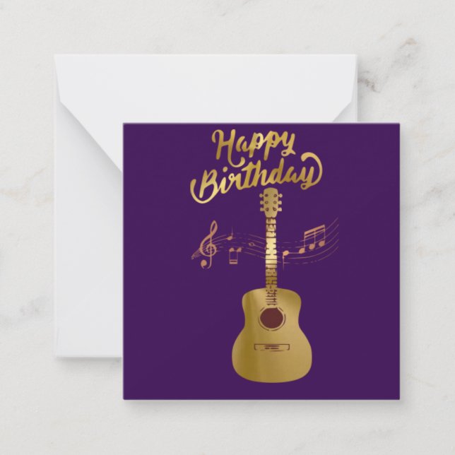 Guitar Happy Birthday Card (Front)