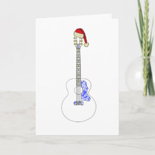 Guitar Happy Christmas Minimalistic Drawing  Card