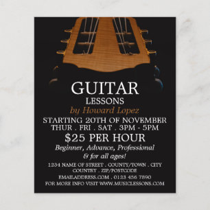 Guitar Head, Guitar Lessons Advertising Flyer