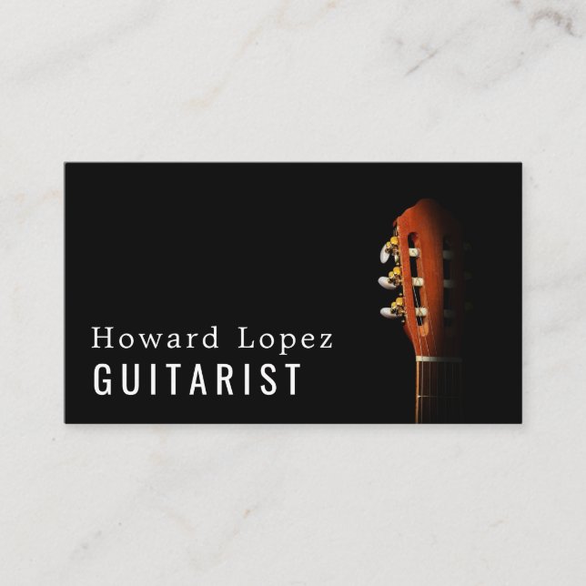 Guitar Head, Guitarist, Professional Musician Business Card (Front)