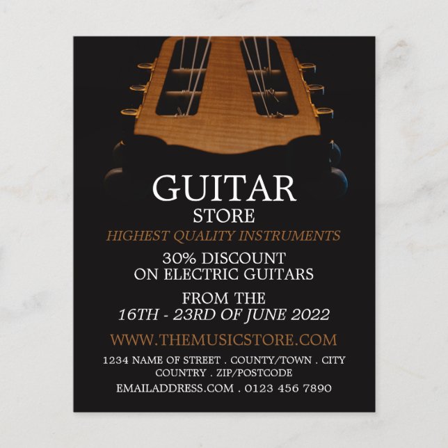 Guitar Head, Musical Instrument Store Flyer (Front)