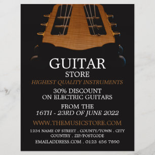 Guitar Head, Musical Instrument Store Flyer