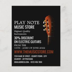 Guitar Head, Musical Instrument Store Flyer