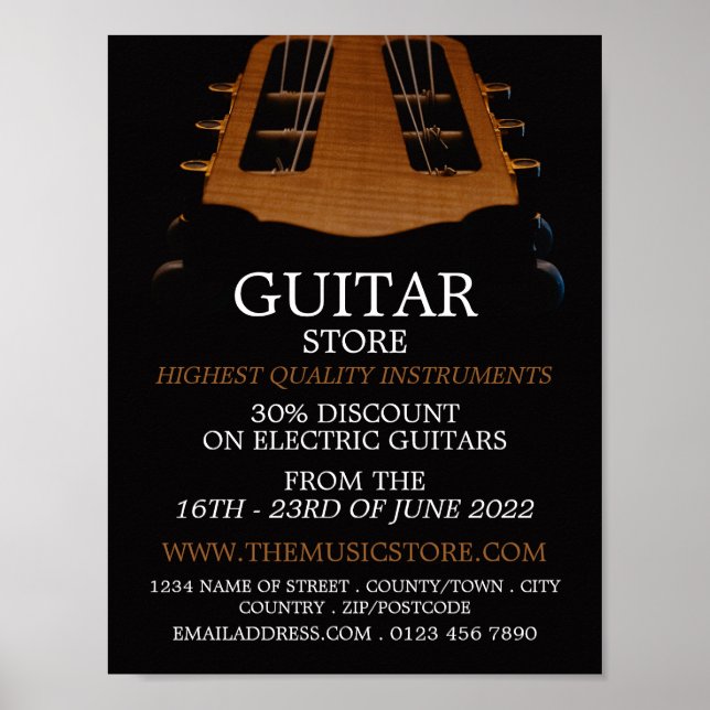 Guitar Head, Musical Instrument Store Poster (Front)