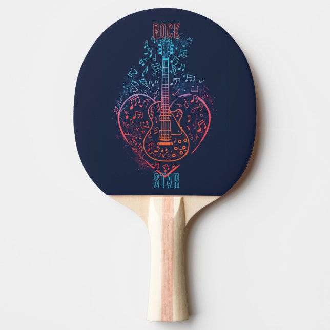 Guitar Heart Ping Pong Paddle (Front)