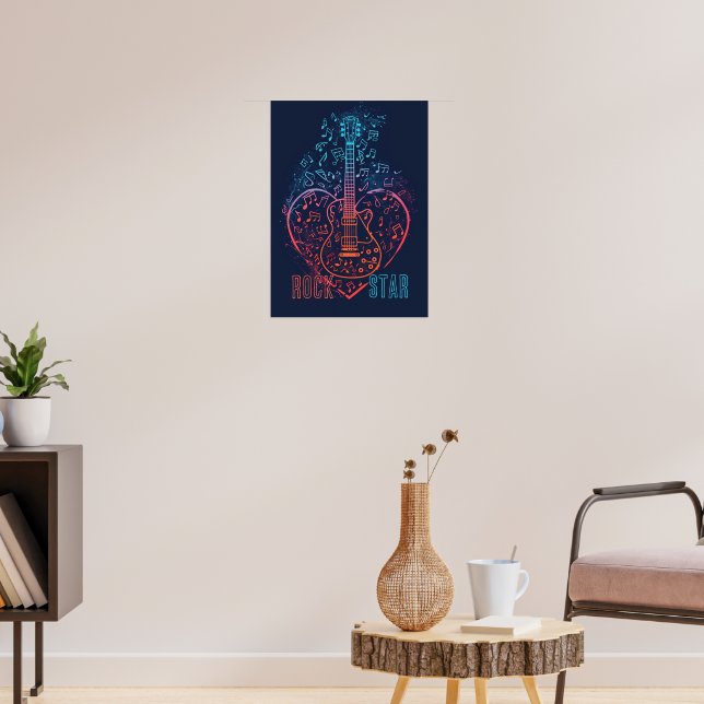 Guitar Heart Poster (Living Room 3)