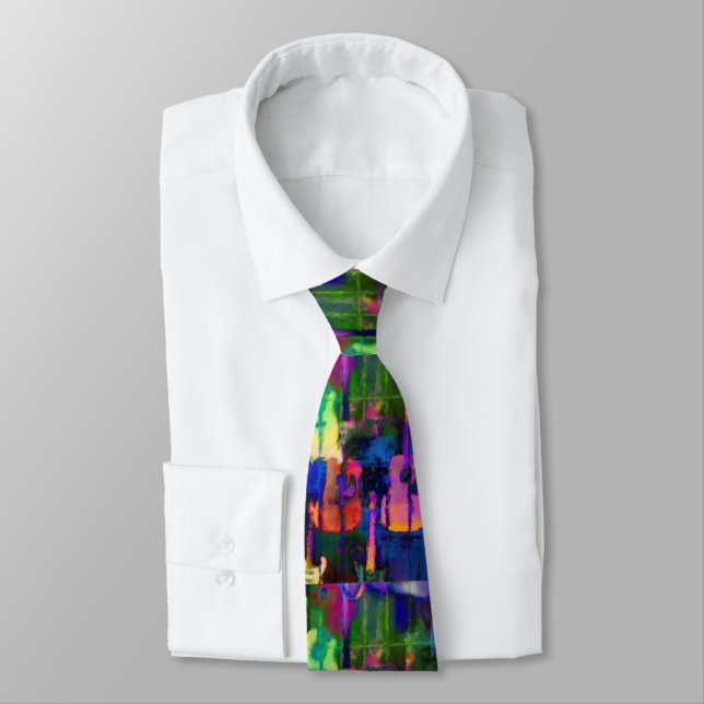 Guitar Illusion / Pop Rock design Tie (Tied)
