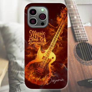 Guitar in fire   Music is the soul of language Case-Mate iPhone 14 Pro Max Case