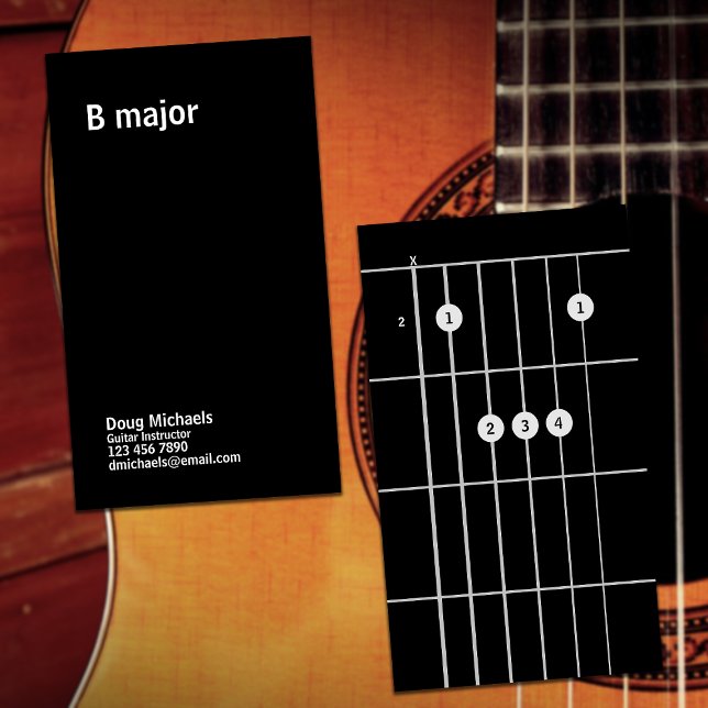 Guitar Instructor B Major Business Card (Creator Uploaded)