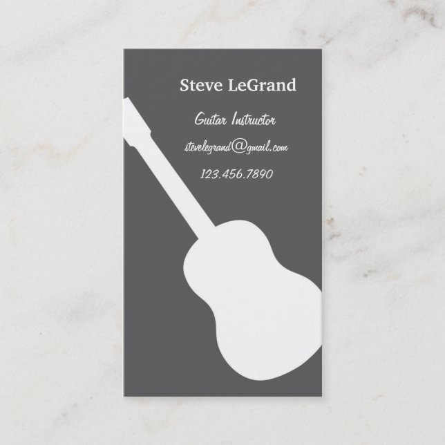 Guitar Instructor Business Card (Front)