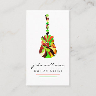 Guitar Instrument Music Teacher DJ Event Manager Business Card