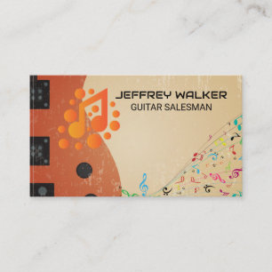 Guitar Instrument   Musical Notes   Sound Business Card