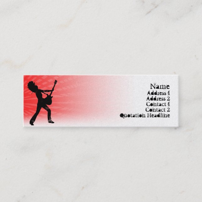 Guitar Jam  - Skinny Mini Business Card (Front)