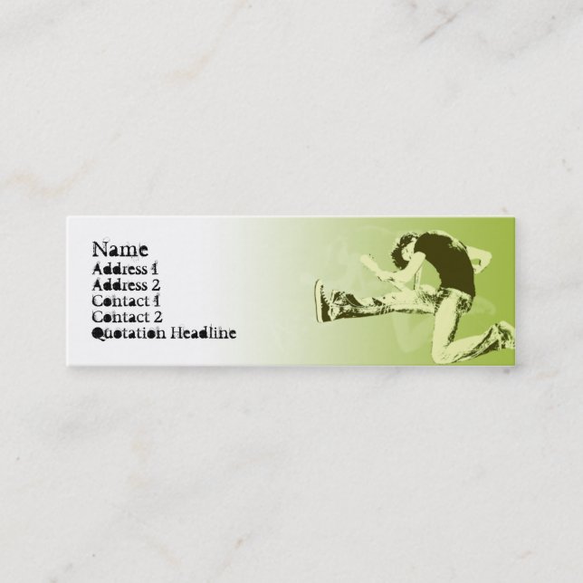 Guitar Jump  - Skinny Mini Business Card (Front)