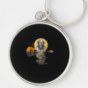 Guitar Lake Halloween Scary English Bulldog With Key Ring