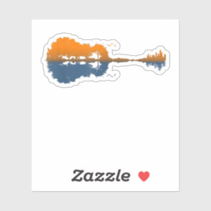 Guitar Lake Shadow Love Guitar Gift Music Lovers