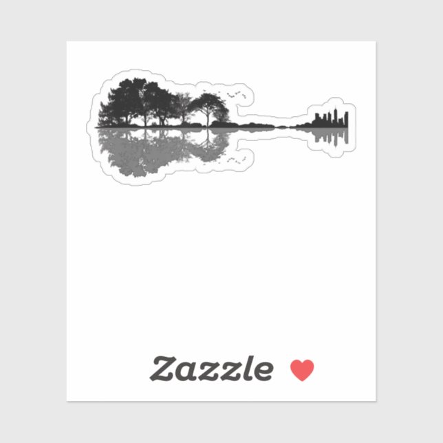 Guitar Lake Shadow Love Guitar Gift Music Lovers (Sheet)
