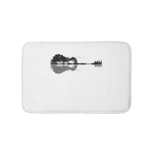 Guitar Lake Shadow Love Guitar Gift Music Lovers Bath Mat